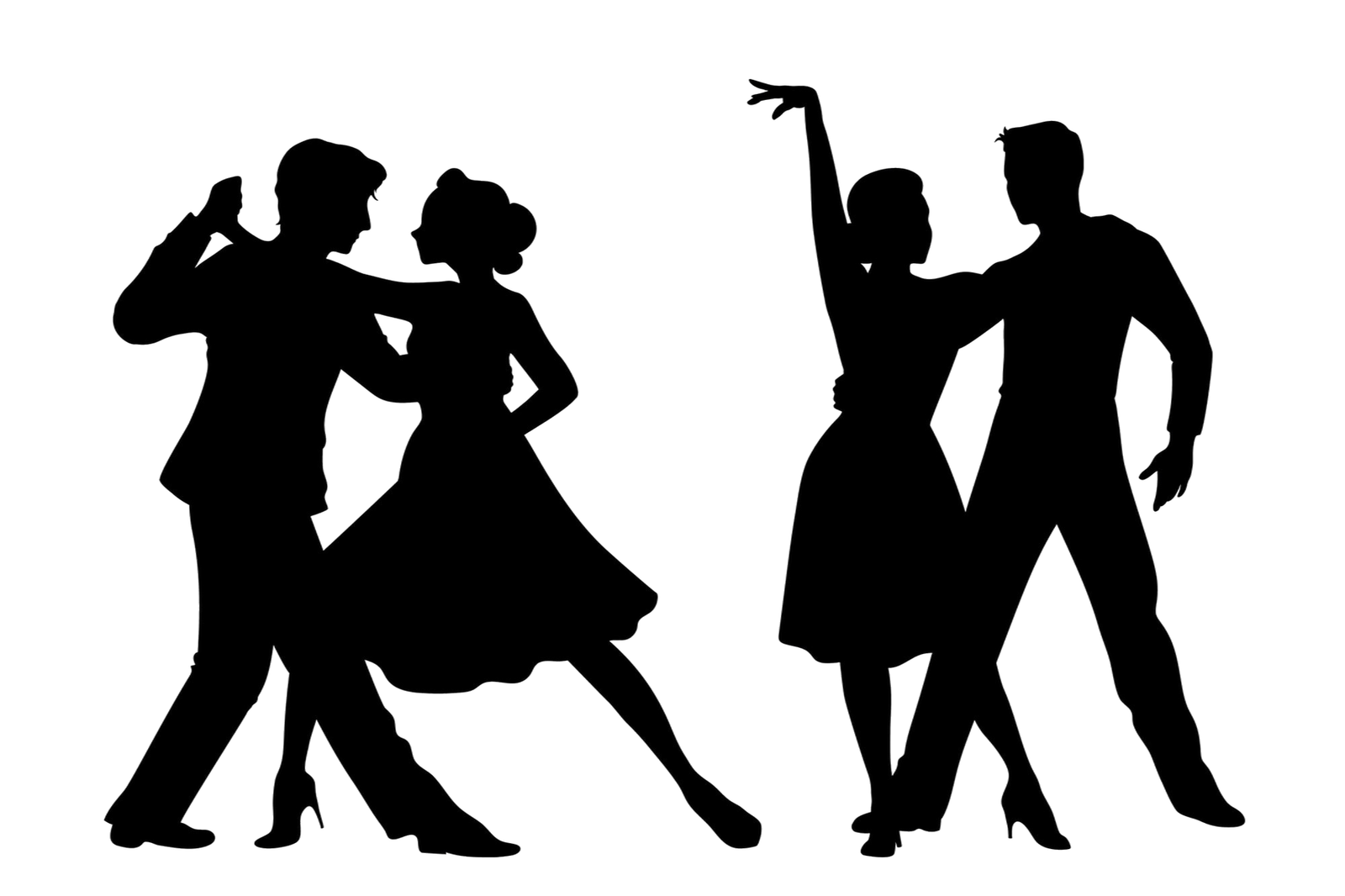 hand drawn ballroom dancing silhouette